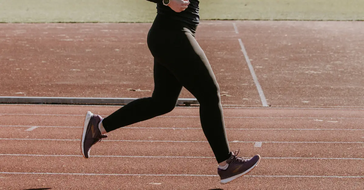 A runner landing with a heel strike