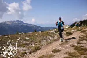 A runner on the trails in the summer