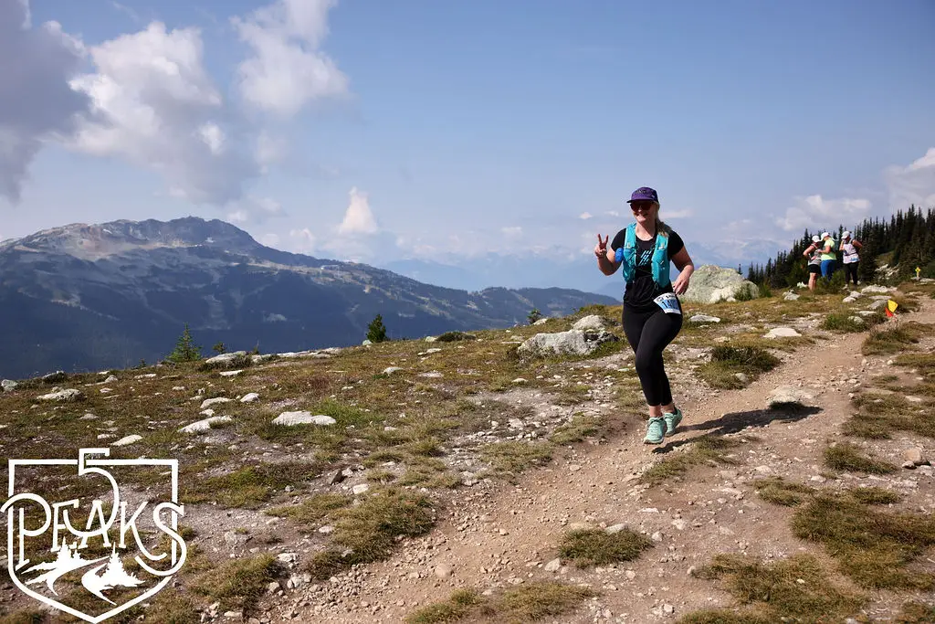 A runner on the trails in the summer